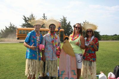 Cruise Ship Week 
Camp Massasoit at the Mattapoisett YMCA celebrated Cruise Ship Week this past week, which included a Hawaiian-themed luau. Photo courtesy of Tricia Weaver.
