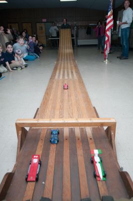 Pinewood Derby
On Saturday, March 2nd 2013, The Cubs Scout Pack 32 held a pinewood derby at the Community Hall of the Congregational Church in Marion. The results were 1st Lucas Marcolini, 2nd Brendan Hubbard, 3rd Nathaniel Bangs, and 4th Nate Robertson.  All four move on to regional finals in New Bedford later this month.  Other awards included, Best Theme to Connor Lavoie for his Batmobile, Best Design to David Strom for Kool Kone and Best Paint Job to  Max Richins for Bulldog. Photos by Felix Perez. March 7, 2013 
