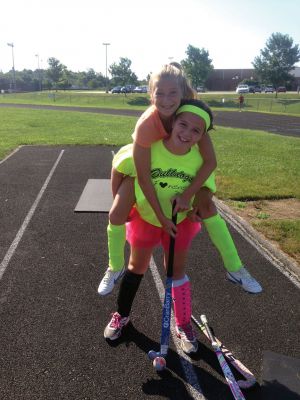 ORR’s Field Hockey Camp
Courtney Cunningham (top) and Lindsay Holick (bottom) are all smiles as they play a game at ORR’s field hockey camp. Photo courtesy of Tori Saltmarsh.
