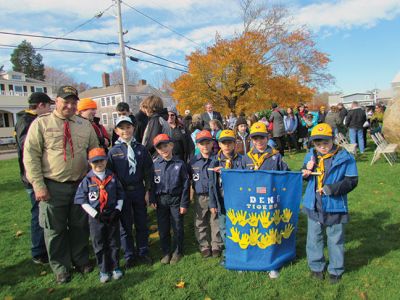 Veteran's Day 2013
The Tri-Town honored veterans on Monday with moving programs. In Marion, the parade included Cub Scout Pack 32, Master of Ceremonies Joe Napoli, and the Sippican School Band. In Mattpoisett, Daniel Mazzuca gave a speech that focused on what our country can do for veterans in need of jobs, housing, and mental health services. The Old Hammondtown School band and chorus provided strong performances. Photos by Joan Hartnet-Barry & Shawn Badgley.
