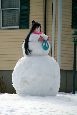 Snowgirl
When the winter blues kick in, people either have fun or go crazy. Someone had a great time making this string-bikini snowgirl while they dreamed of warmer days and sunny climates. Snowgirl was found on Route 6 in Mattapoisett. Photo by Anne OBrien-Kakley.
