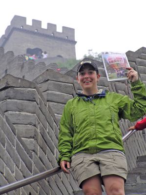 Great Wall
Amy Rose Herrmann, formerly of Mattapoisett and now residing in Manchester Center, VT, is pictured here holding The Wanderer while visiting the Great Wall of China recently. (12/25/08 issue)

