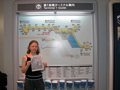 Tokyo Traveler
Mary Beth Redman poses at Narita International Airport in Tokyo during a recent trip with a copy of The Wanderer. (Photo by and courtesy of Paul Lopes).
