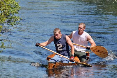 Rowing on the River
Dan Lawrence and Brenden Chase, both of Mattapoisett, make their way down the Mattapoisett River in the 2008 running of the Rochester Memorial Day Boat Race held on Monday, May 26, 2008. (Photo by Kenneth J. Souza).

