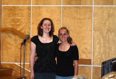 Sister Scholars
Sisters Rae and Nikita Bourque of Rochester were the 2008 recipients of the Annual Town Scholarships which were presented during the Annual Town Meeting held on Monday, June 2 at Rochester Memorial School. Each girl received a $500 scholarship to apply towards their education. (Photo by Kenneth J. Souza).

