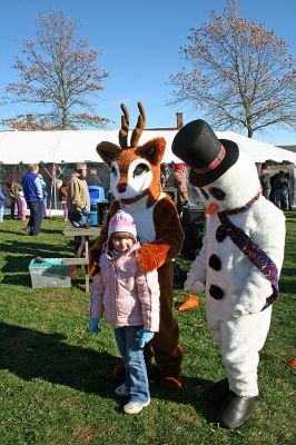Holiday in the Park 2007
Rudolph the Red-Nosed Reindeer and Frosty the Snowman greeted children during Mattapoisett's annual "Holiday in the Park" celebration which was held in Shipyard Park on Saturday, December 1, 2007 and drew a record crowd to the seasonal seaside event. (Photo by Robert Chiarito).
