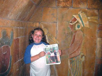 Mayan, Not Yours
Rochester resident Deianeira Underhill (9 years old) is seen here standing in a Mayan Dig Site sporting a copy of The Wanderer on a recent family vacation. (Photo courtesy of Dawn Underhill). (01/24/08 issue)

