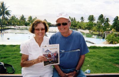 Tahiti Twosome
Danielle Francis and Jean-Jacques Laurent pose with a copy of The Wanderer in Papeete, Tahiti (French Polynesia) on Christmas Day 2007, with a copy of The Wanderer at the Beach Comber Hotel. (01/24/08 issue)


