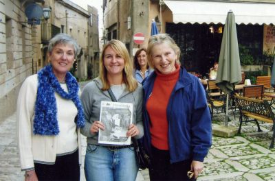 Italian Style
(L. to R.): Maureen Motley of Rochester, Kelly Barley of Mattapoisett, and Nancy Reed of Marion pose with a copy of The Wanderer during a recent trip with the Southcoast Learning Network to Erice, Sicily. The trip was led by Dr. Ben Taggie of UMass Dartmouth. (Photo courtesy of Kelly Barley).
