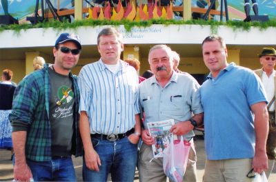 Oktoberfest Quartet
(l. to r.) Steve Lopes, Alphonse Maier, Robert Lopes and Scott Lopes pose with a copy of The Wanderer while attending Oktoberfest 2007 in Munich, Germany. (11/08/07 issue)

