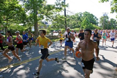Marion Marathon
Nearly 400 runners -- the largest turnout to date -- partcipated in the tenth annual Marion Village 5K Road Race which was held on Saturday, June 23. The runners stepped off from the campus of Tabor Academy in downtown Marion Village. (Photo by Robert Chiarito).
