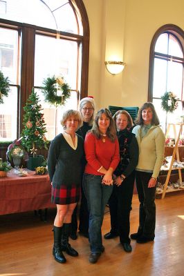 Garden Boutique
Members of the Marion Garden Club held their annual "Christmas at the Cottage" Holiday Boutique for the first time this year inside the comforts of the Marion Music Hall on Saturday, December 13. Pictured here, from left, are club members Kym Lee, Cassy West, Kathryn Collings, Suzi Kokking and Trina Waniga. (Photo by Robert Chiarito).
