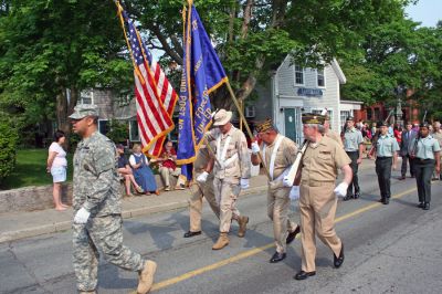 Memorial Day 2007
Local veterans and members of the Benjamin D. Cushing Post 2425 VFW marched in Marion's Annual Memorial Day Parade held on Monday morning, May 28. (Photo by Robert Chiarito).
