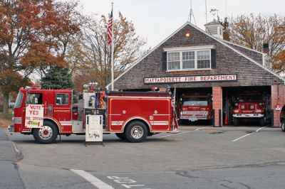 Fire Doused
Despite an aggressive education campaign on the part of the Mattapoisett Fire Department, voters once again turned down a $4.58 million proposal to build a new Fire Station. A total of 1,973 voters said no, while 1,808 said yes  a small margin of just 165 votes. Town Clerk Barbara Sullivan reported there were an additional 254 blanks on ballot Question #4. (Photo by Kenneth J. Souza).

