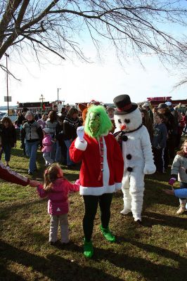 Holiday in the Park
The Grinch joined Frosty the Snowman, Santa and other friends during Mattapoisett's Annual Holiday in the Park held on Saturday, December 6, 2008 in Shipyard Park. (Photo by Robert Chiarito).
