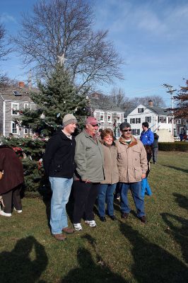 Holiday in the Park
(from left) Mattapoisett Selectman Jordan Collyer, Town Administrator Mike Botelho, Assistant to the Town Administrator Melody Pacheco, and Selectman Steve Lombard light the town tree during Mattapoisett's Annual Holiday in the Park held on Saturday, December 6, 2008 in Shipyard Park. (Photo by Robert Chiarito).
