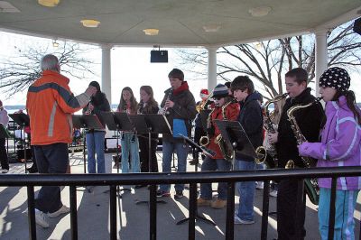 Holiday in the Park
Members of the Old Hammondtown School Band perform holiday classics during Mattapoisett's Annual Holiday in the Park held on Saturday, December 6, 2008 in Shipyard Park. (Photo by Robert Chiarito).
