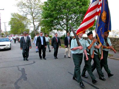 Memorial Day 2006
The Mattapoisett Board of Selectmen and State Representative William Straus march in the town's 2006 Memorial Day Parade. (Photo by Kenneth J. Souza).
