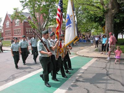 Memorial Day 2007
The JROTC led the procession of veterans and local dignitaries in Mattapoisett's Annual Memorial Day Parade held in the village on Monday, May 28. (Photo by Kenneth J. Souza).
