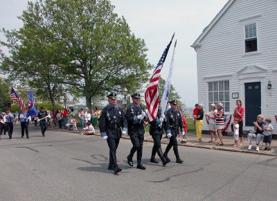 Memorial Day 2007
Members of the Mattapoisett Police Department's Honor Guard march in formation during Mattapoisett's Annual Memorial Day Parade held in the village on Monday, May 28. (Photo by Kenneth J. Souza).
