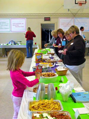 Soup Swap
Reynard Hall of the Mattapoisett Congregational Church was brimming with several taste sensations on Saturday, January 27 as the church played host to its first annual Soup Swap fundraiser. A perfect antidote to the colder winter climate, the event was the brainchild of Kim Field and it drew about 85 participants who cooked up their own special soup recipe to sample along with appetizers and desserts as well. (Photo by Robert Chiarito).
