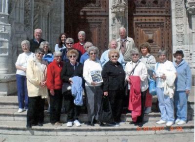 Passport to Portugal
Members of the Mattapoisett Touring Group pose in front of the 16th century Jeronimos Monastery with a copy of The Wanderer in Lisbon, Portugal during a recent trip. (Photo courtesy of Kay Levine). (06/07/07 issue)
