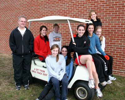 ORR Athletic Phonathon
The ORR Athletic Booster Club (ORRABC) will hold their annual Phonathon Fundraiser from March 4 - March 20, 2008. Funds raised by the Booster Club have been used to enhance the schools athletic facilities and to purchase equipment used by all of the teams. Last year the ORR Girls Track Team (pictured here) purchased a golf cart using their team funds raised through Booster Club calendar sales which is used by the schools athletic trainer to respond to athletes in need of care.
