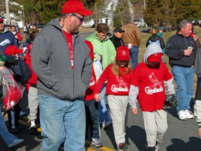 Rochester Opening Day 2007
Members of the Rochester Youth Baseball League (RYB) held their Opening Day Parade and Ceremonies on Saturday, April 14 in the Rochester Town Center. Several hundred youngsters marched from the green in front of the First Congregational Church to their field of dreams, Gifford Park, to mark the opening of the 2007 baseball season. Each of the leagues 20 teams had a place in the parade. (Photo by Robert Chiarito).
