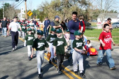 Play Ball!
The Rochester Youth Baseball (RYB) League held their Opening Day ceremony in the town center on Saturday, April 19 with a parade to the Dexter Lane ballfield. (Photo by Robert Chiarito).

