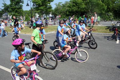 Tri-Town Bikers
The second annual Pan Mass Challenge (PMC) Tri-Town Ride for Kids was held on Saturday, June 14 in Mattapoisett with bikers of all ages rolling across the finish line at Center School. Proceeds from the Tri-Town Ride will benefit the Pan-Mass Challenge, which supports cancer research and treatment at Dana-Farber Cancer Institute through its Jimmy Fund. (Photo by Robert Chiarito).
