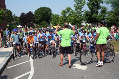Tri-Town Bikers
The second annual Pan Mass Challenge (PMC) Tri-Town Ride for Kids was held on Saturday, June 14 in Mattapoisett with bikers of all ages rolling across the finish line at Center School. Proceeds from the Tri-Town Ride will benefit the Pan-Mass Challenge, which supports cancer research and treatment at Dana-Farber Cancer Institute through its Jimmy Fund. (Photo by Robert Chiarito).
