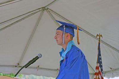 Tech Grads
Salutatorian Edward M. Martin of Upper Cape Tech's Class of 2008 addresses classmates during commencement exercises held on Sunday, June 1. (Photo by Kenneth J. Souza).

