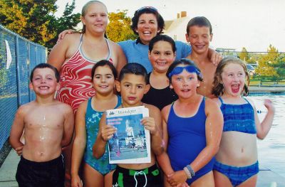 Splish-Splash
Members of the Mattapoisett YMCA Summer Swim Team pose with a copy of The Wanderer. Pictured (bottom, l. to r.) Justin Gracia, Victoria Johnson, Harry Smith, Lizzie Machado, Kyleigh Barao, (center) Colleen Beatriz, (top, l. to r.) Laura Kelleher, Beth Smith, Jack Leclair. Other swim team members not pictured include Hannah and Mia Beams, Jack and Zoe Smith, Sophia Deery, Mary Kate McIntire, and Charlotte and Eliza Van Voris.
