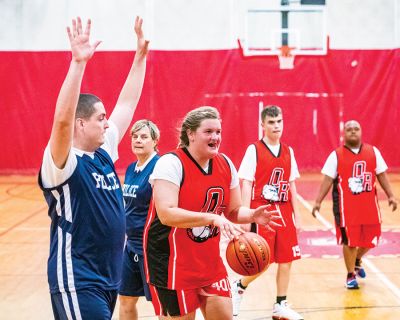 Old Rochester Regional Unified Basketball
The Old Rochester Regional Unified Basketball team capped off its 2022-23 season with a 72-51 victory over Tri-Town Police officers at the high school. Try as they might, the local officers were unable to contain ORR’s Unified team, made up of special-needs athletes and partners who together played a fall schedule of games against other schools. 
