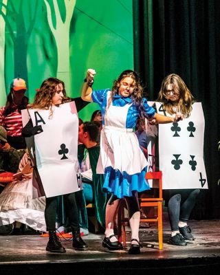 Alice in Wonderland
The Old Rochester Regional High School theater group’s production of “Alice in Wonderland” opens on Thursday, November 17, at 7:00 pm. Alice is played by Cattarinha Nunes, while the King is played by Jackson Veugen and the Queen of Hearts by Kathleen Dunn. Photos by Ryan Feeney
