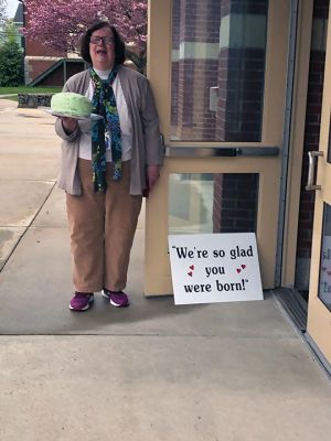 Principal Bowman’s Birthday
Center School Staff and some surprise students celebrated Principal Bowman’s birthday with a drive by parade last week. Rose is a legend. She, along with Kevin Tavares have done an amazing job supporting the families of this town during this time of remote learning due to the Covid-19 crisis. This picture sums up Rose. She’s often heard saying, I’m so glad you were born. Well, Today we wanted her to know We’re so glad SHE was born! Photo courtesy Michele Barry
