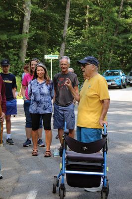 7,000th Mile
Brad Hathaway, 92, walked his 27,000th mile on Saturday, surrounded by a gathering of family and friends while promoting the Priscilla Hathaway Art Scholarship in memory of his late wife. Photos by Mick Colageo
