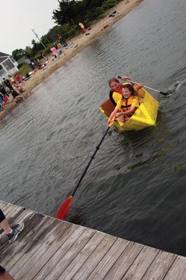 Cardboard Boats
SCOPE Week meant big fun at the beach in Mattapoisett for ORR Junior High seventh-graders who built their own boats and then raced them on June 5 in Mattapoisett. While half the students head off for Survival, the others enjoy a week of equally challenging tasks of the 40-year tradition of SCOPE that gives students a chance to learn while learning about themselves and each other. Photos by Jean Perry
