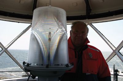 Charlie Bradley
Charlie Bradley seen in the Bird Island Lighthouse tower during his tenure as Marion’s harbormaster. Photo by Jeremy D’Entremont
