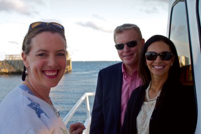 Phoenix Crew Club
Phonenix Crew Board Vice chairman Janice Foley (left) poses with board members Len and Mari Murphy during the rowing team’s first harbor cruise fundraiser.  Photo by Eric Tripoli.
