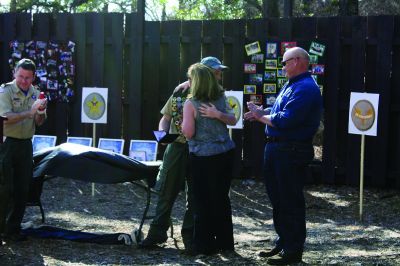 Eagle Scout
Four Boy Scouts from Mattapoisett Troop 53 received the distinguished honor of achieving Eagle Scout status on Sunday, April 23, at Camp Cachalot in Carver. Adam Perkins, Matthew Kiernan, Davis Mathieu, and Justin Sayers all soared to new heights as Eagle Scouts after many years shared as Boy Scouts together. Photos by Jean Perry
