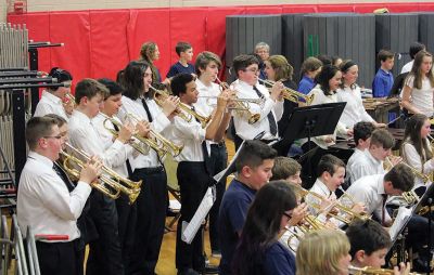 Friends of Old Rochester Music
On March 19, all the Old Rochester school bands joined together for the annual F.O.R.M. (Friends of Old Rochester Music) concert inside the ORR gymnasium. The F.O.R.M. concerts allow the OR bands to perform together while raising funds for music scholarships. Photos by Erin Bednarczyk
