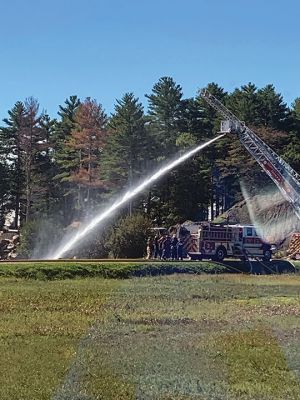 Massachusetts Fire Academy 
The Massachusetts Fire Academy conducted a 48-hour class on Saturday involving Fire personnel from the region at Magnolia Cranberry located on Sherman Briggs’ bog accessible off Front Street. The class focused on operating the engine (pumper) in both rural areas and areas with fire hydrants. Seven students enrolled from Marion Fire Department were enrolled. According to Marion Fire Chief Brian Jackvony, the class was originally scheduled for completion in 2020 but was postponed by the COVID-19 pandemic. 
