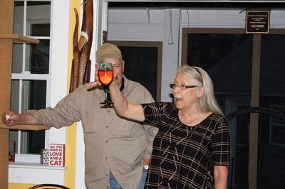 Cat Tails and Cocktails 
It’s All About the Animals last Thursday held an invitation-only cocktail party to celebrate the opening of its new addition and “catio” (cats + screened-in patio= catio). The addition was dedicated to contractor Matthew Sherman, who passed away before completion of the project. Rescue cats now enjoy more space and an outdoor catio while they pass the time before finding a forever home. Photos by Jean Perry
