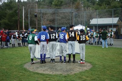 Opening Day
The Rochester Youth Baseball League held their annual opening day ceremony and parade on Saturday, April 11. About 400 people, including players, coaches and their families, participated in the procession that made its way down Route 105 to Gifford Parks Al Herbert Memorial Field for the opening day festivies. Photo by Robert Chiarito.
