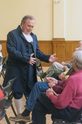 Meeting John Adams
George Baker starred as John Adams on September 25 before an audience at the Marion Music Hall during Baker’s presentation entitled “Meet John Adams – A Witty and Revolutionary Conversation with America’s Second President.” Baker dressed in full period costume and assumed the personality of Adams, sharing his views on the nation, his family life, and the country’s history. Photo by Felix Perez
