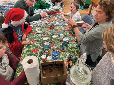 Marion Natural History Museum
During our annual holiday party, the kids had a chance to use natural and recycled materials to make snow globes, flying bird mobiles, acorn people, and tree ornaments from shells and wood carvings. The museum will be open through the holiday week for drop in crafts and Lego play. Happy holidays everyone and see you in 2025. Photo courtesy Elizabeth Leidhold.
