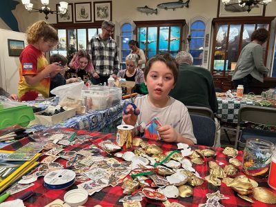 Marion Natural History Museum
During our annual holiday party, the kids had a chance to use natural and recycled materials to make snow globes, flying bird mobiles, acorn people, and tree ornaments from shells and wood carvings. The museum will be open through the holiday week for drop in crafts and Lego play. Happy holidays everyone and see you in 2025. Photo courtesy Elizabeth Leidhold.
