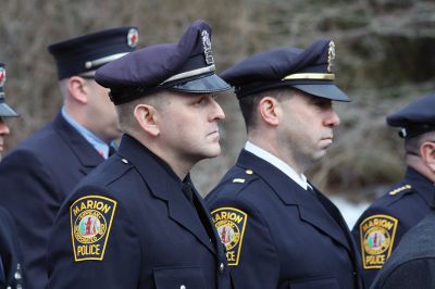 Marion Fire Department 
Sunday was a solemn day for the Tri-Town and its first responders as many gathered to honor Thomas Nye, 72, a 45-year veteran of the Marion Fire Department who died February 27 in the line of duty. Over 100 firefighters, police officers, and EMS personnel from the Tri-Town and beyond marched together down Route 6 in Mattapoisett on March 3 to pay their respects to their fallen comrade who suffered a cardiac arrest at home after assisting in a fire call the night before. Photos by Jean Perry
