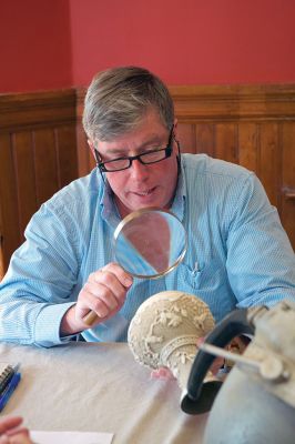 Antique Show
The Sippican Historical Society hosted a fundraiser heirloom discovery/antiques appraisal at the Marion Music Hall on June 27. Featured appraisers Frank McNamee and Jim Gahan examined a number of pieces of art, jewelry, and artifacts throughout the morning. Photos by Colin Veitch
